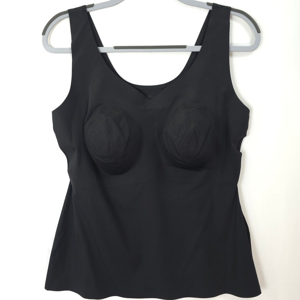 Rhonda Shear Camisole Women 2X Padded Invisible Body Shaper Black Minimalist